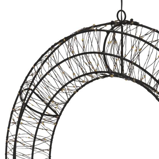 Ecd-Germany - Couronne de Noël lumineuse LED Ø 50 cm décoration suspendue, anneau lumineux en métal, 720 LED blanc chaud, minuterie, íntérieur et extérieur, IP44 - Image 3