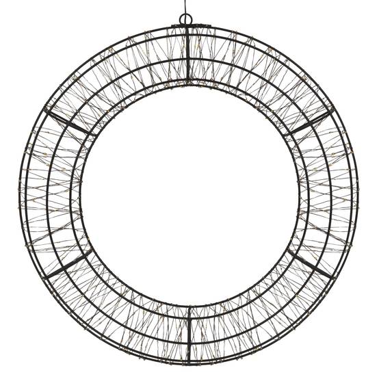 Ecd-Germany - Couronne de Noël lumineuse LED Ø 50 cm décoration suspendue, anneau lumineux en métal, 720 LED blanc chaud, minuterie, íntérieur et extérieur, IP44 - Image 8