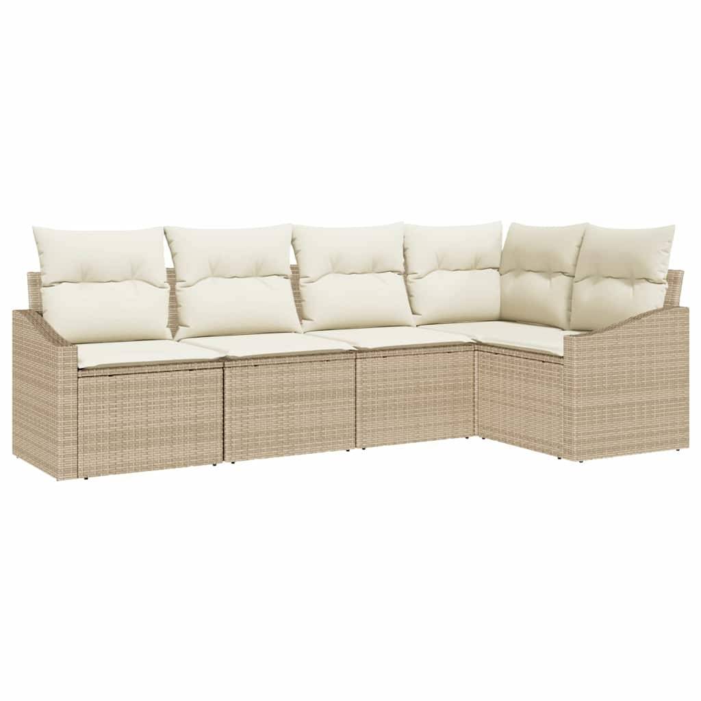 Vidaxl - Ensemble de Canapés avec coussin 5 pcs Beige polyrotin vidaXL 3346721 - Imagen 2