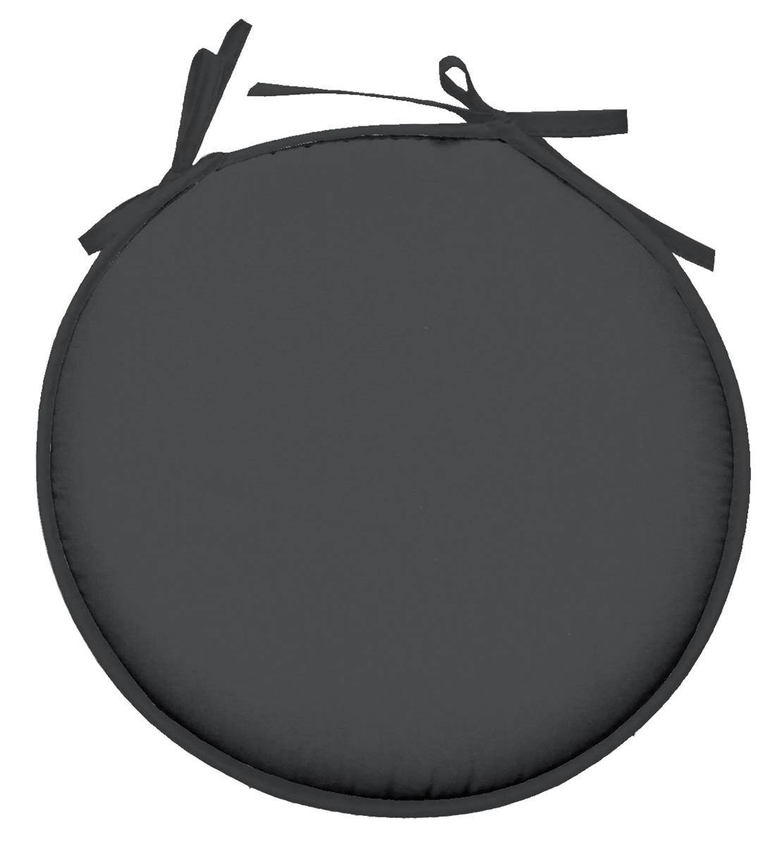 Eden - Galette de chaise ronde Unie Pop color 40 cm Anthracite - Image 1