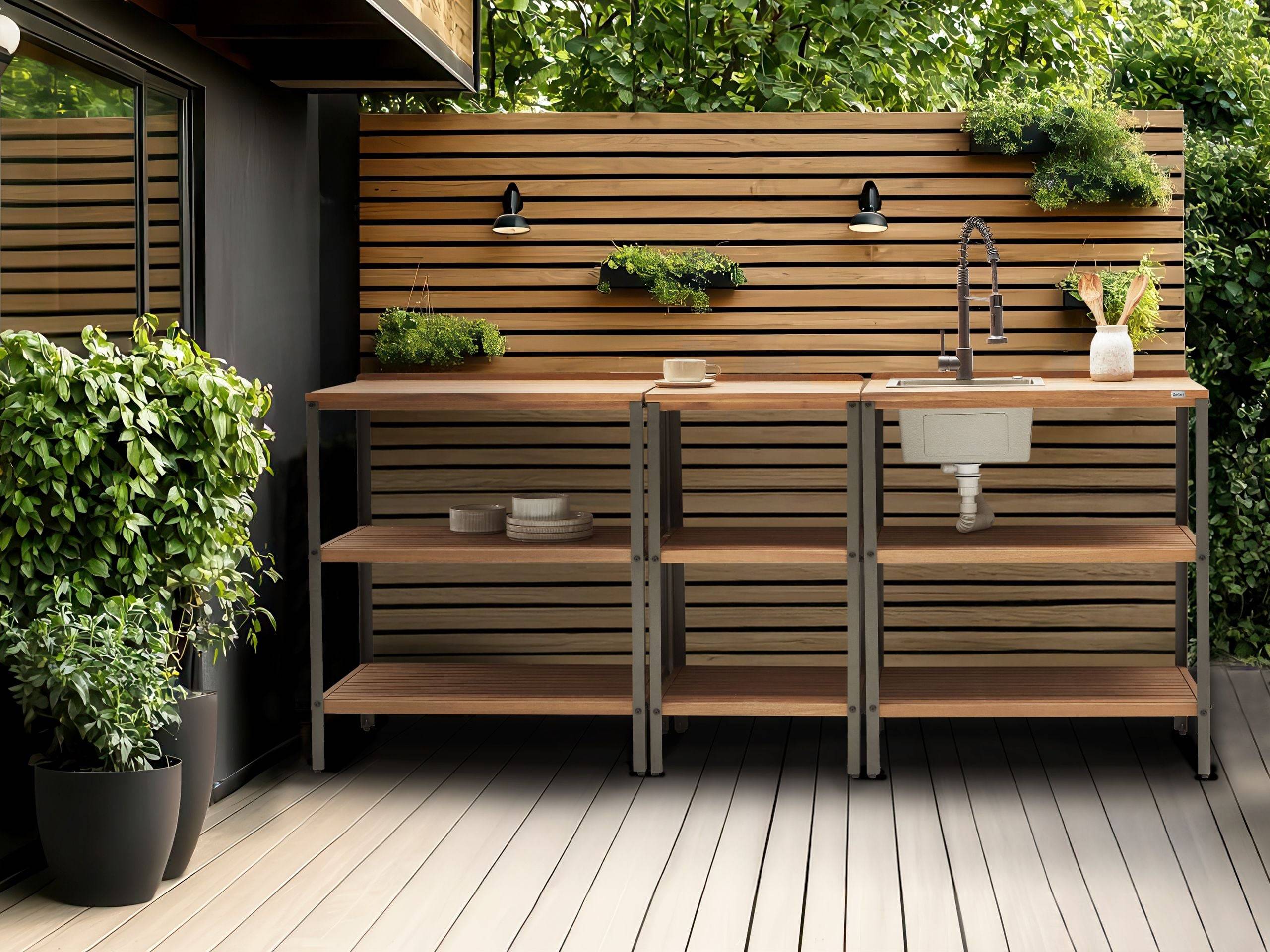Beliani - Cuisine de jardin Bois d'acacia certifié Marron IVREA - 80x50x92- Beliani - Image 1