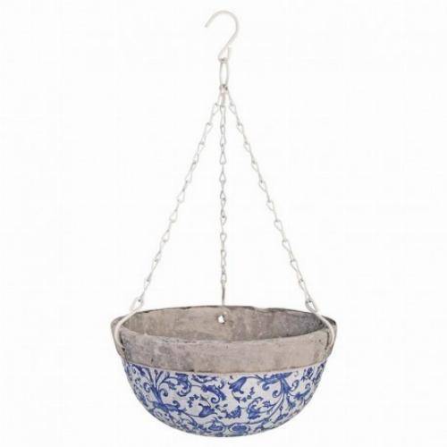 Esschert Design - Panier suspendu en céramique patiné - Décoration de jardin - Imagen 2