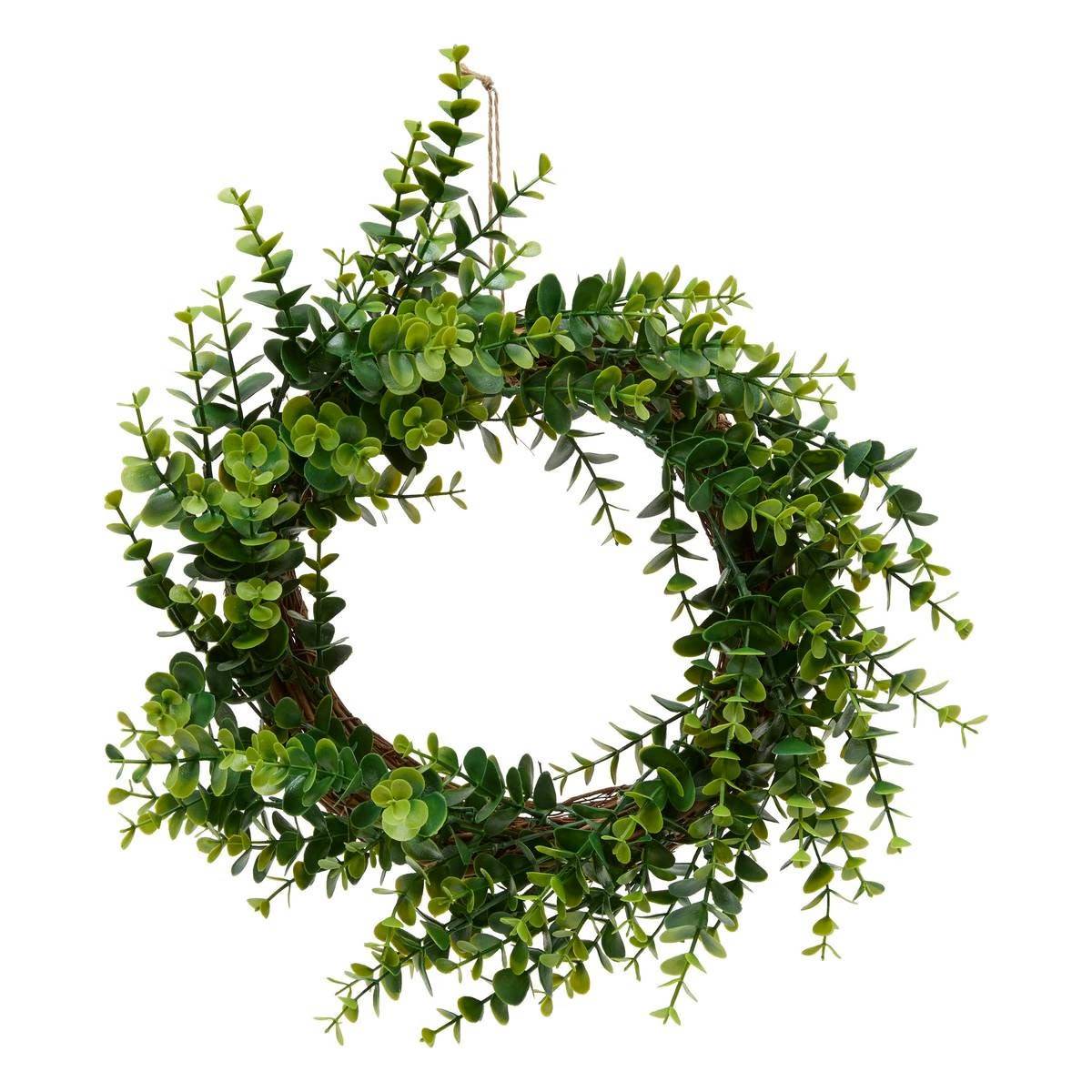 Couronne d'Eucalyptus Artificiel "Walker" 41cm Vert - Image 1