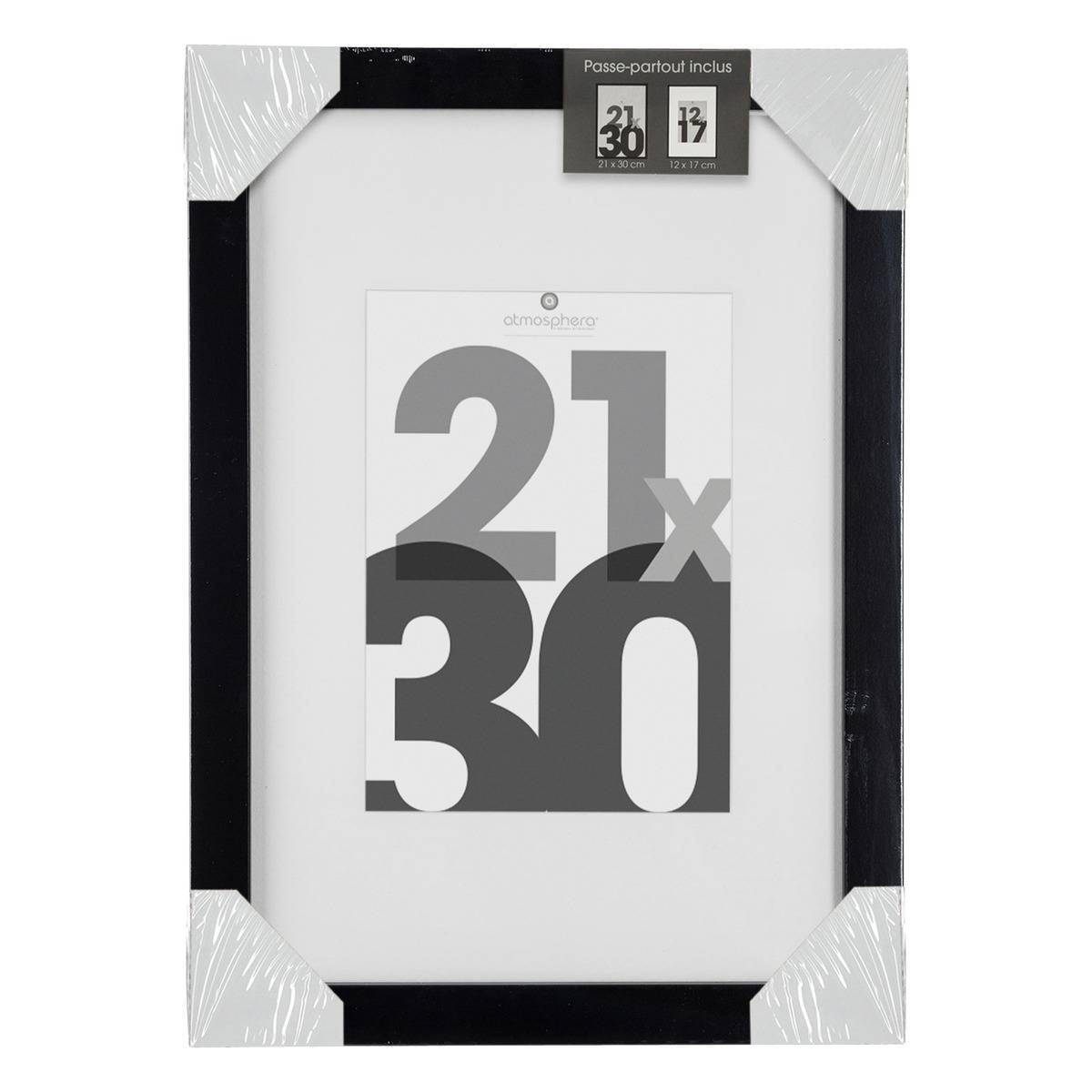Atmosphera - Cadre photo bois "Eva" noir 21x30cm - Atmosphera Créateur d'intérieur - Imagen 2