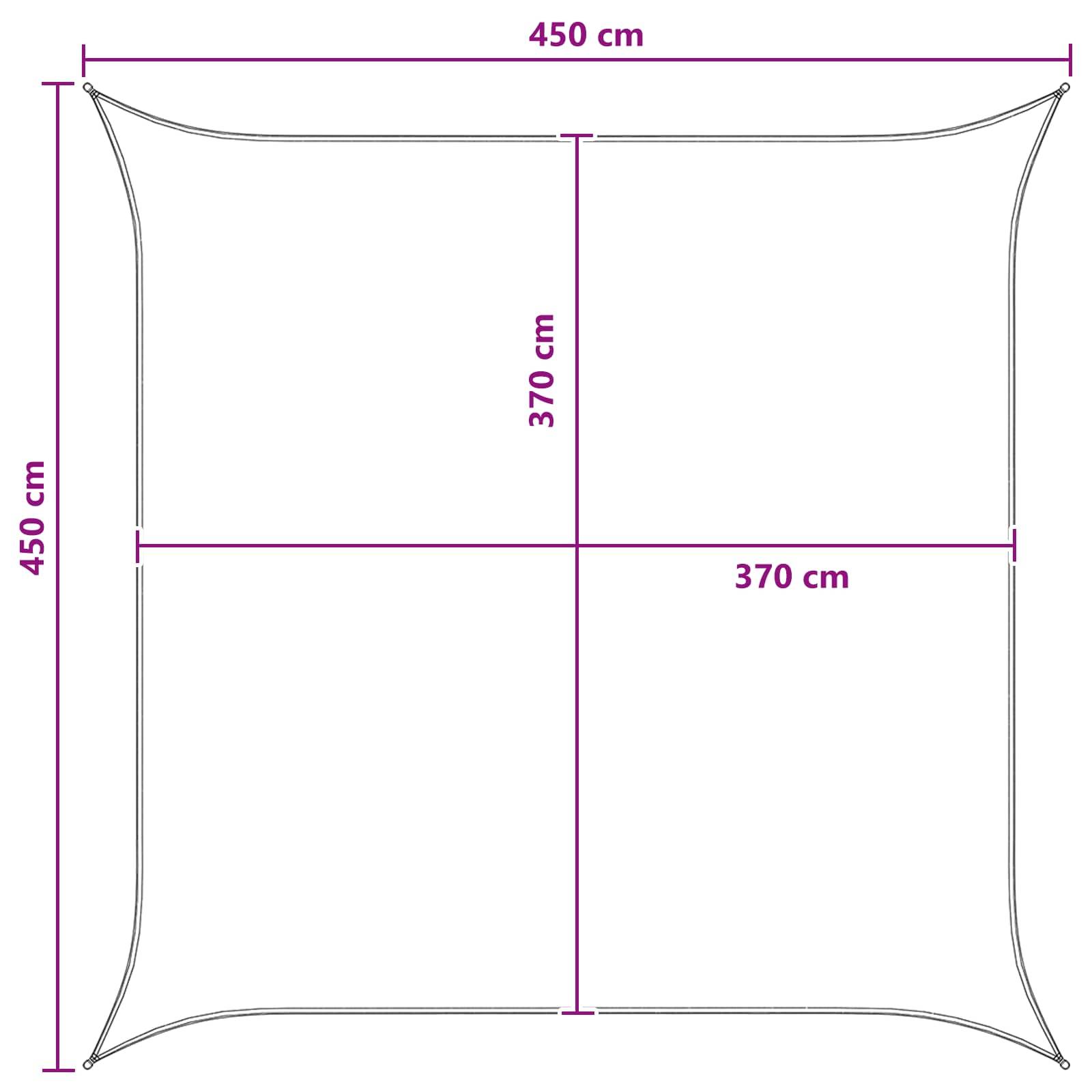 Voile d'ombrage HDPE gris clair et blanc 450 x 450 cm - PANGIVO - Image 7