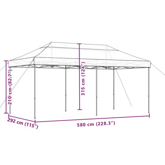 Pergola acier orange 580 x 292 x 315 cm - Prolenta premium p3111.5 - Image 9