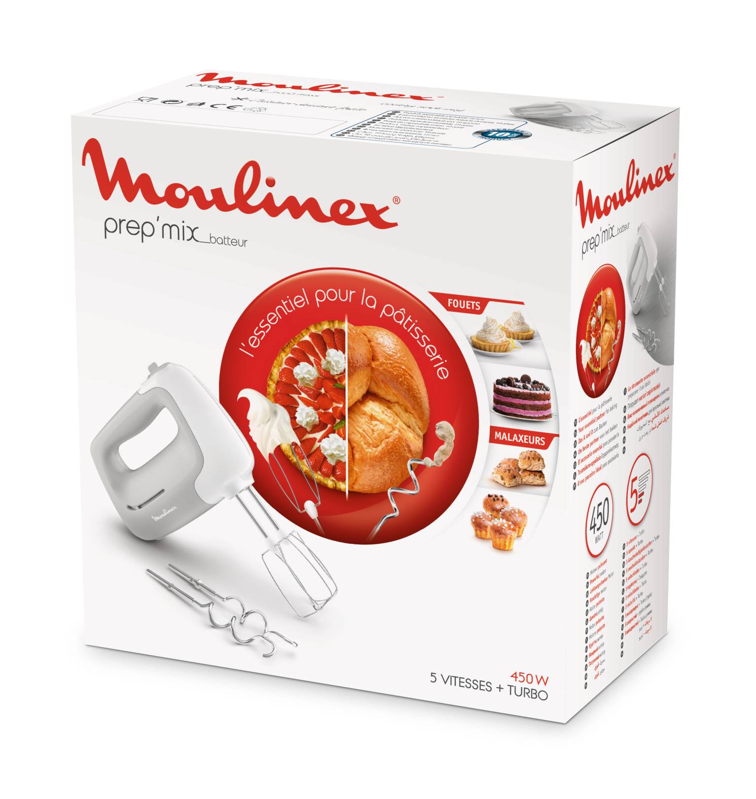 Moulinex - Batteur électrique 450w blanc HM450B10 Moulinex - Image 5