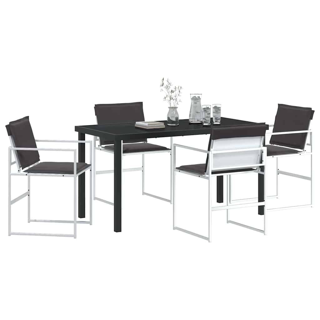 5 pcs Salon De Jardin - Mobilier D'extérieur Blanc - Image 3