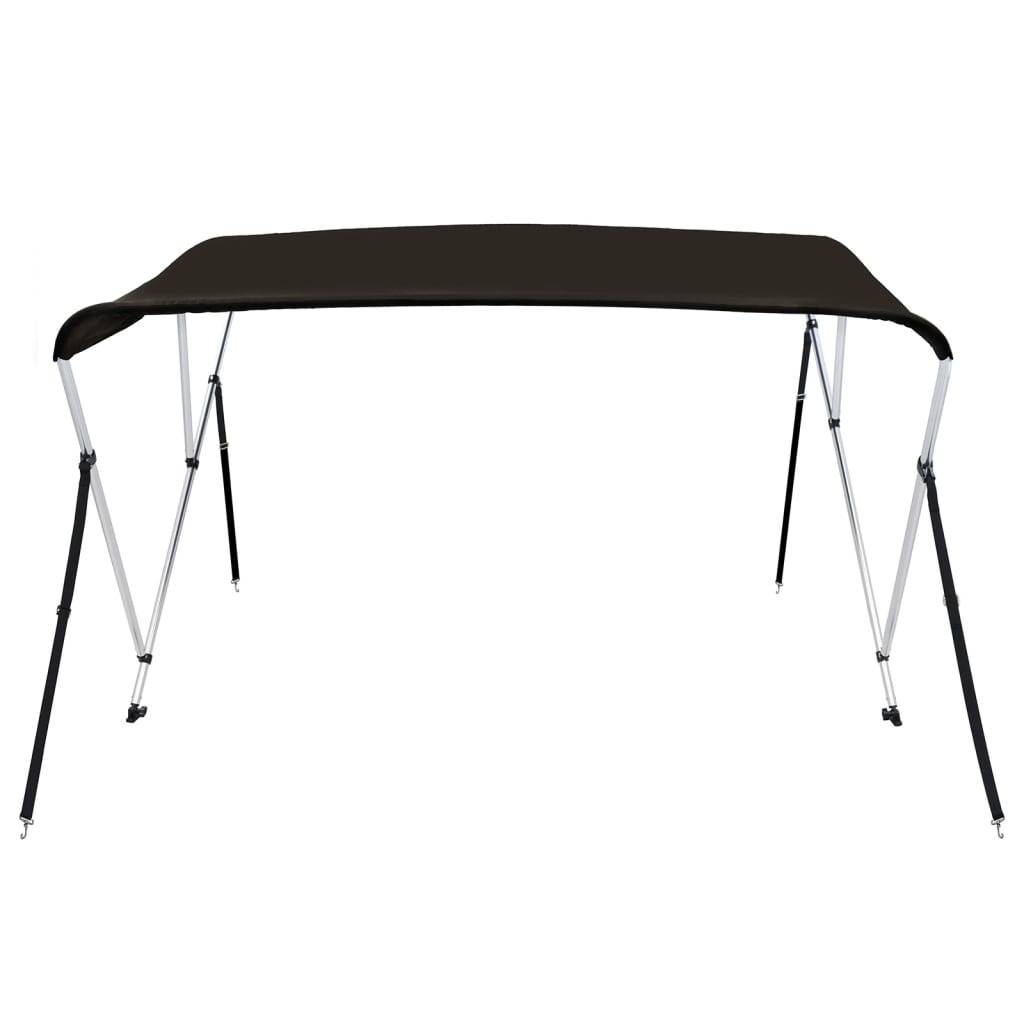 Store banne | Auvent bimini à 3 arceaux noir 183x160x137 cm Maison Chic - Image 3