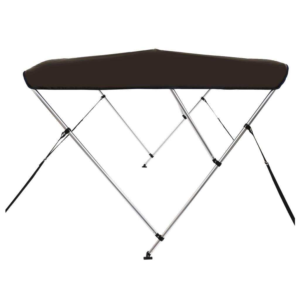 Store banne | Auvent bimini à 3 arceaux noir 183x160x137 cm Maison Chic - Image 5
