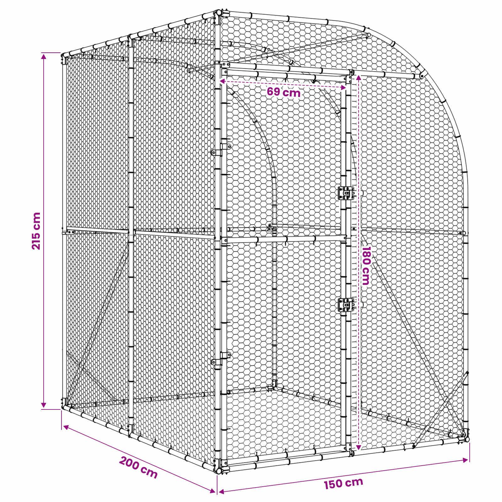 Vidaxl - Poulailler Argenté 200 x 200 x 215 cm Acier galvanisé vidaXL 42042538 - Image 3