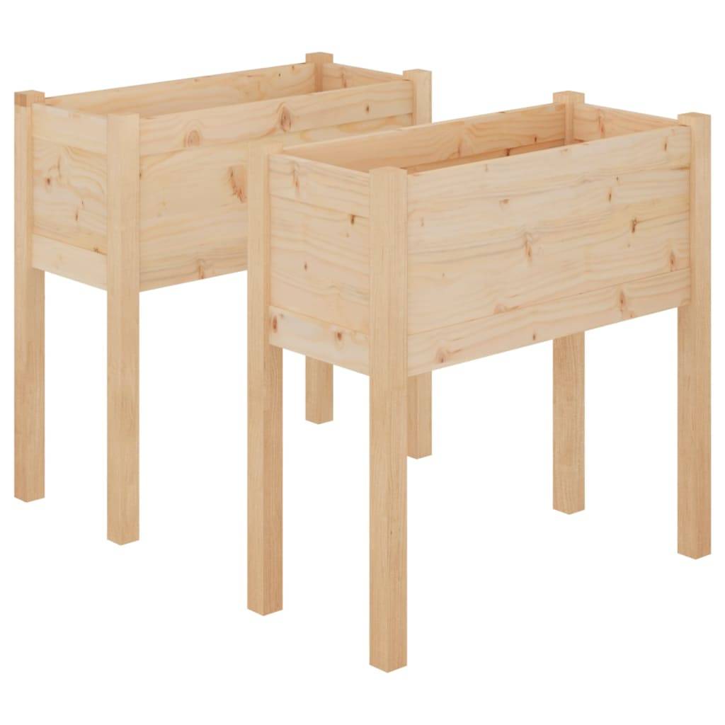 Maison Chic - Lot de 2 Jardinières - Bac à Fleurs - Pot De Fleurs 70x31x70 cm bois de pin massif - Imagen 1