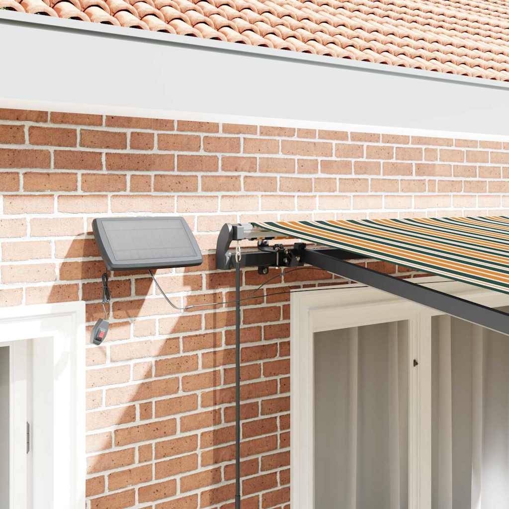Store Extérieur Rétractable Manuel avec Éclairage LED Toile Anti-UV Vert et Jaune 300x250 cm – ComfortXL Outdoor Living - Image 4