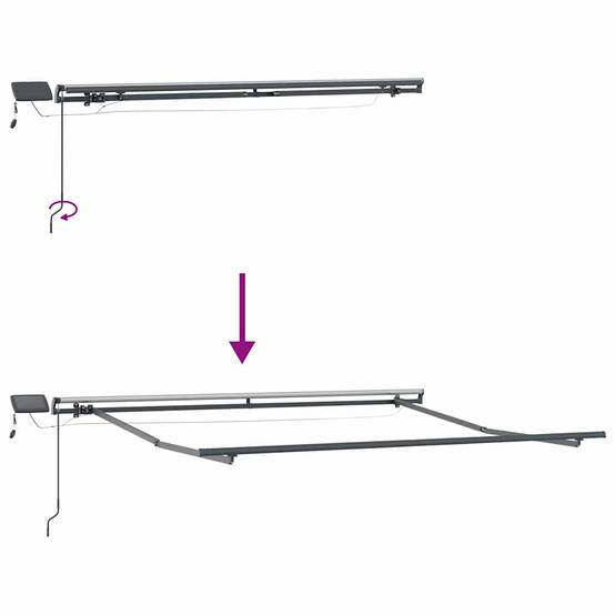 Store Extérieur Rétractable Manuel avec Éclairage LED Toile Anti-UV Vert et Jaune 300x250 cm – ComfortXL Outdoor Living - Image 6