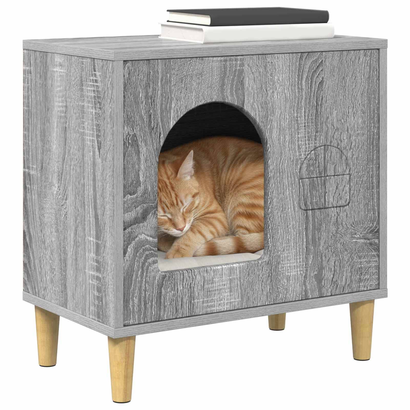 Chatiere bois gris  51 x 30 x 52 cm  - Prolenta premium p338.2 - Image 3