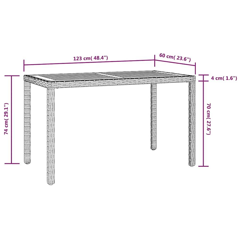 Vidaxl - Ensemble à manger d'extérieur 5 pcs-Salons de jardin Rotin et bois d'acacia Noir 678324 - Image 9