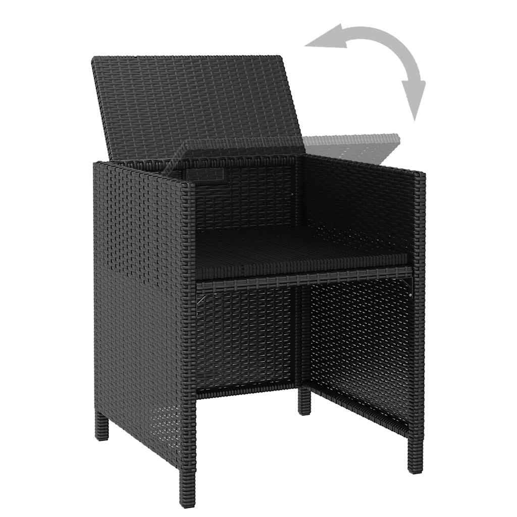 Vidaxl - Ensemble à manger d'extérieur 5 pcs-Salons de jardin Rotin et bois d'acacia Noir 678324 - Image 8