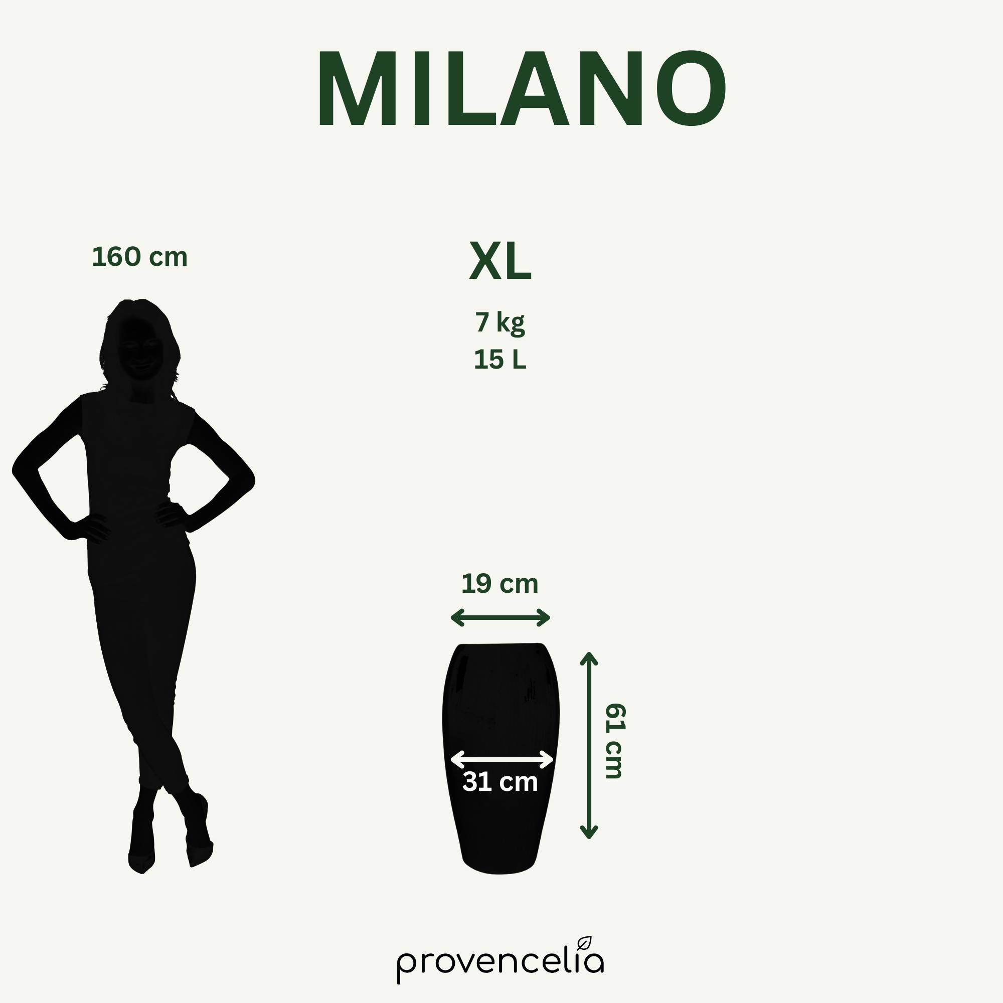 Pot MILANO 31x61cm jade - Image 2