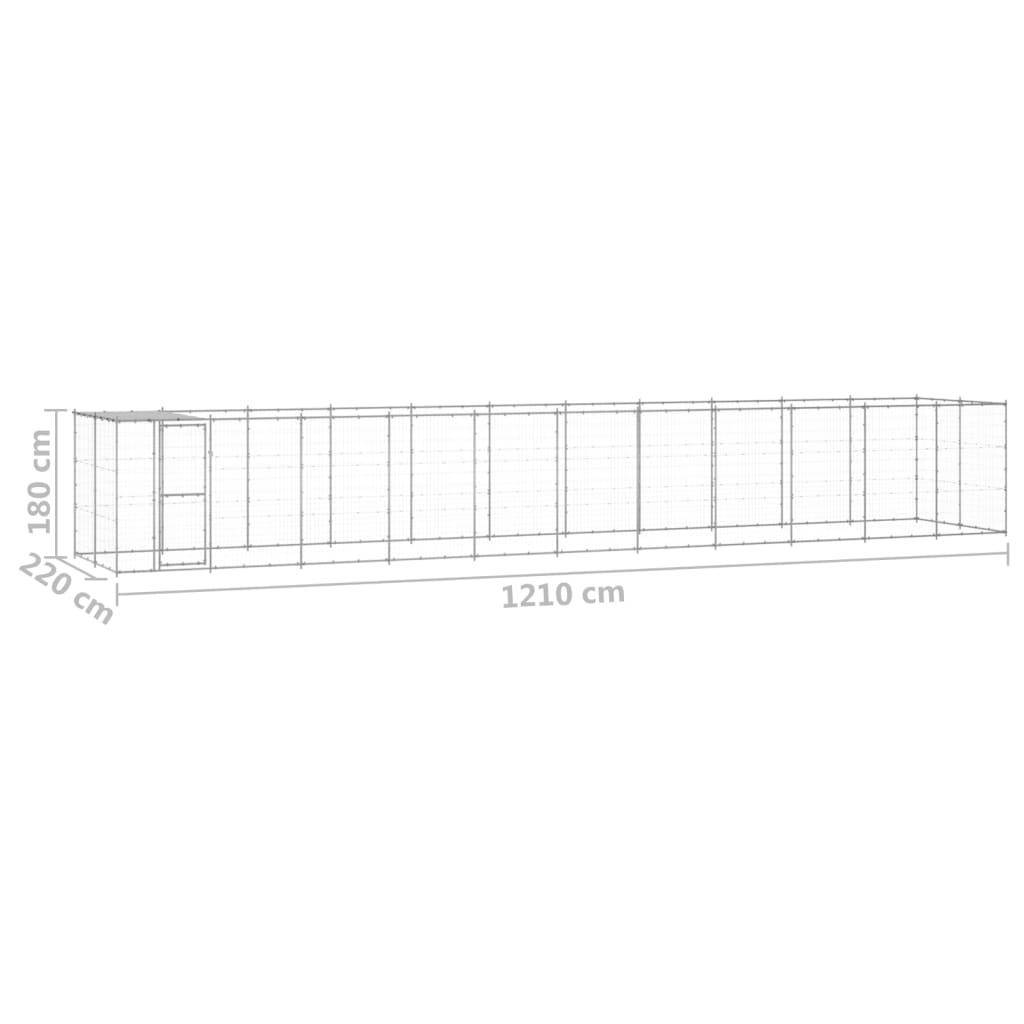 Helloshop26 - Chenil extérieur cage enclos parc animaux chien extérieur acier galvanisé avec toit 26,62 m² - Imagen 2