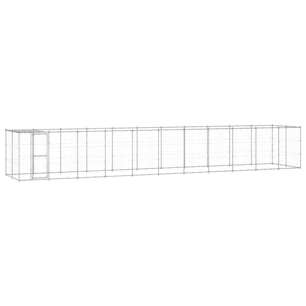 Helloshop26 - Chenil extérieur cage enclos parc animaux chien extérieur acier galvanisé avec toit 26,62 m² - Imagen 1