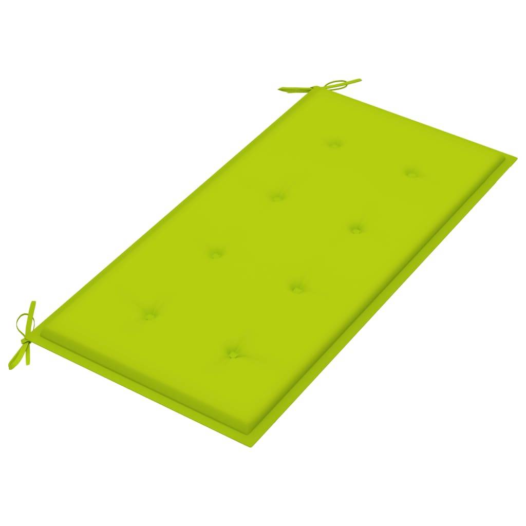 Helloshop26 - Banc de jardin meuble de patio d'extérieur terrasse avec coussin vert vif 112 x 55 x 94 cm bois de teck massif - Imagen 5
