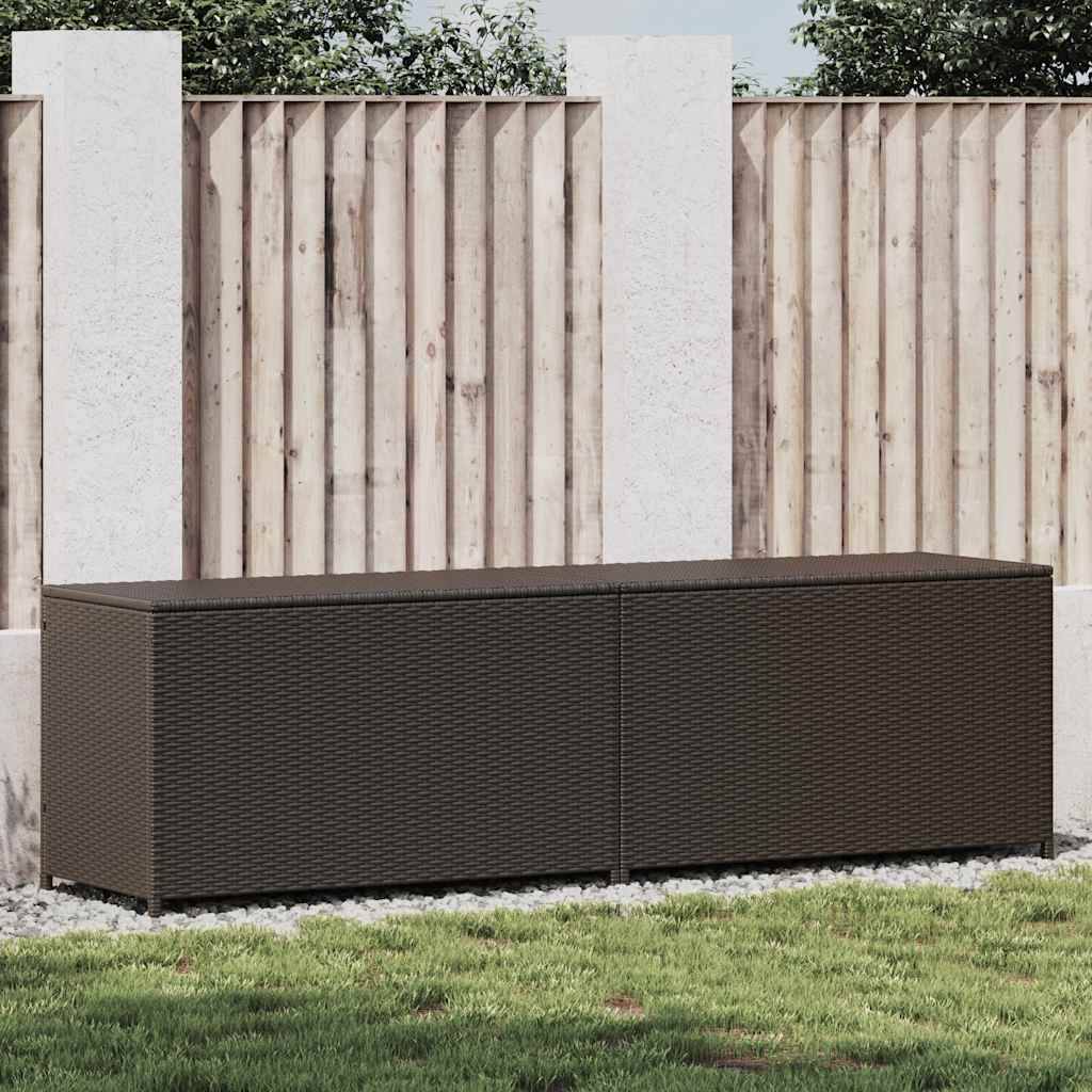PANGIVO - Coffre de jardin résine tressée marron 200 x 50 x 60 cm - PANGIVO