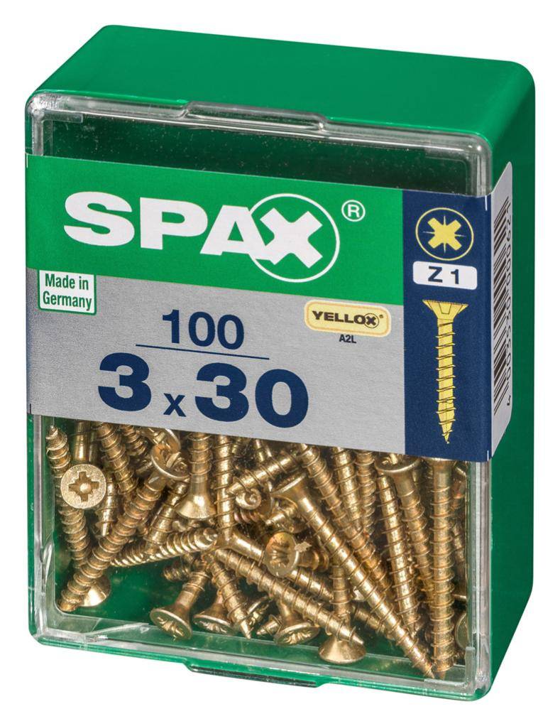 Spax - Lot de 100 vis acier tête fraisée pozidriv SPAX, Diam.3 mm x L.30 mm - Image 4