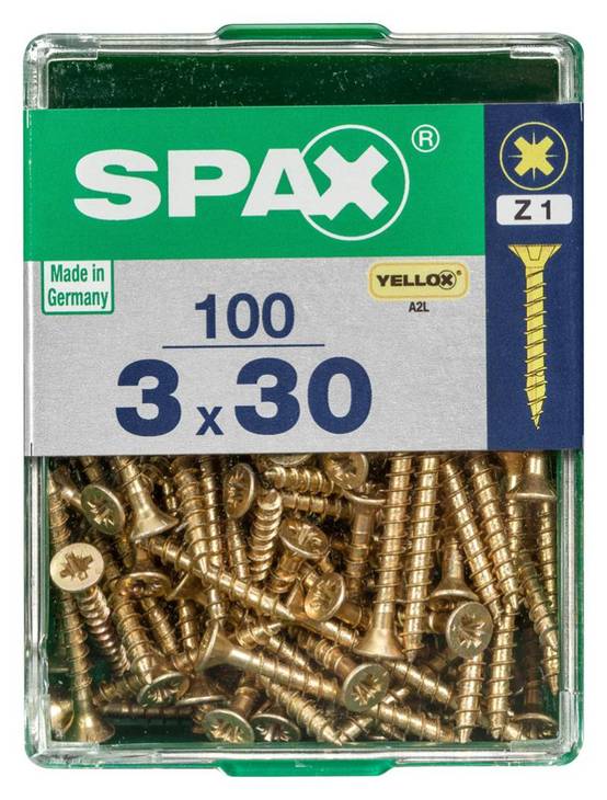 Spax - Lot de 100 vis acier tête fraisée pozidriv SPAX, Diam.3 mm x L.30 mm - Image 3