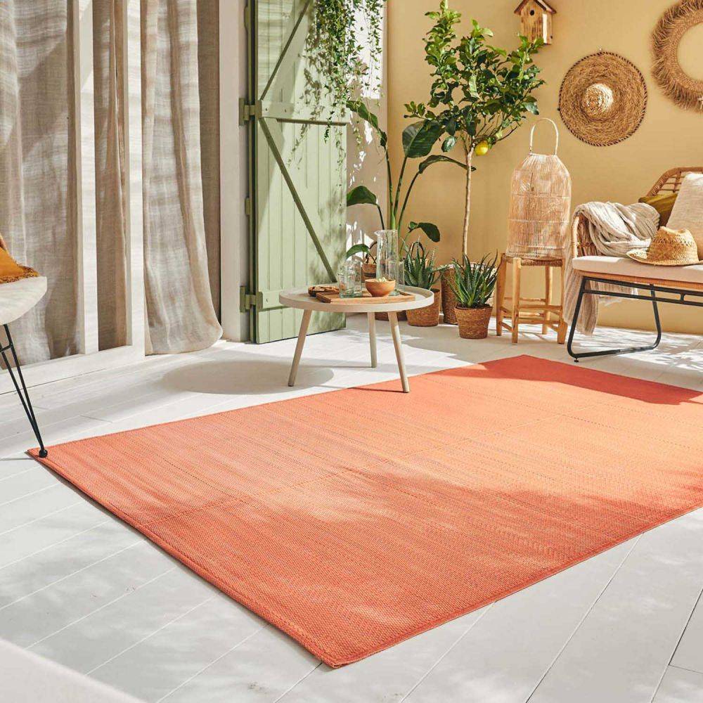 Jardindeco - Tapis extérieur en polypropylène Spargi 1747 corail 150 x 220 cm - Imagen 2