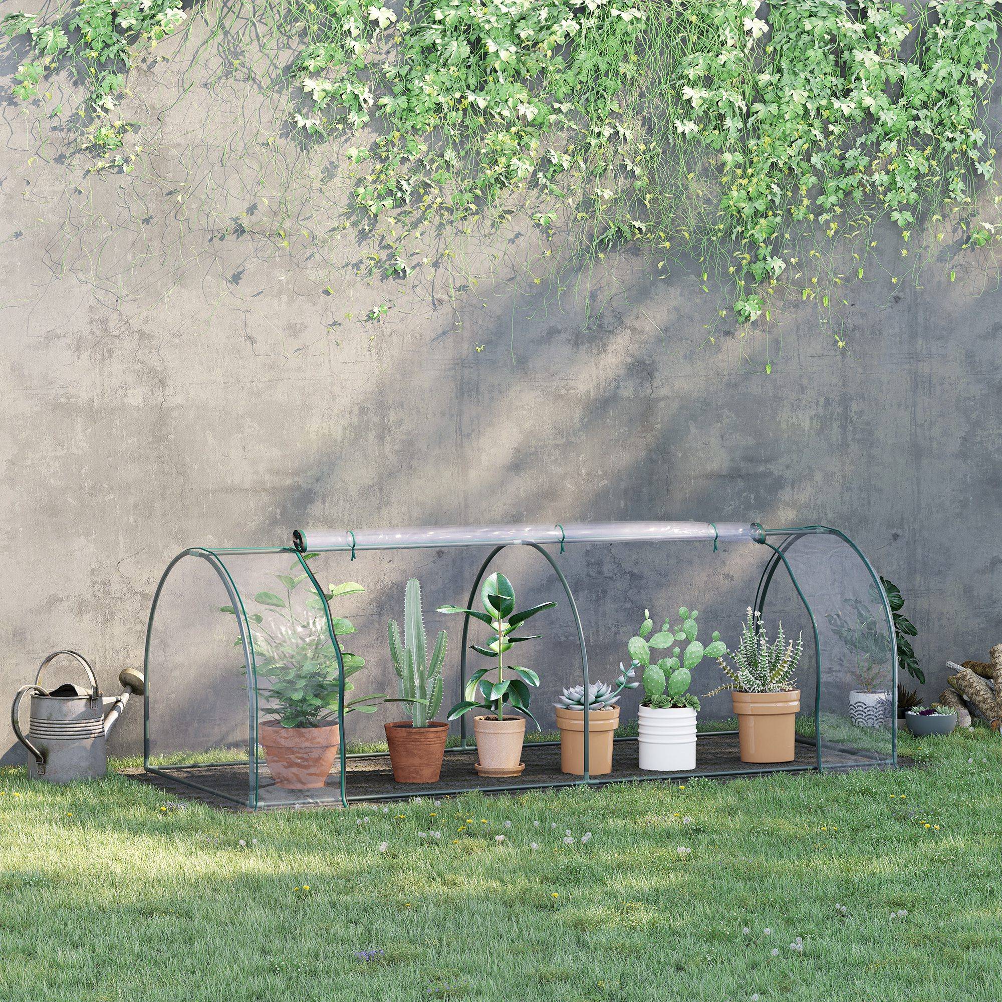 Mini serre tunnel Métal pour tomates et légumes Protection intempéries 250x100cm - ComfortXL Outdoor Living - Image 3