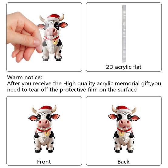 Calendrier de l’Avent de Noël 2025 vache cartoon blind box, 24 pendentifs mignons, décoration sapin Noël, cadeaux, fêtes et voiture - Imagen 3