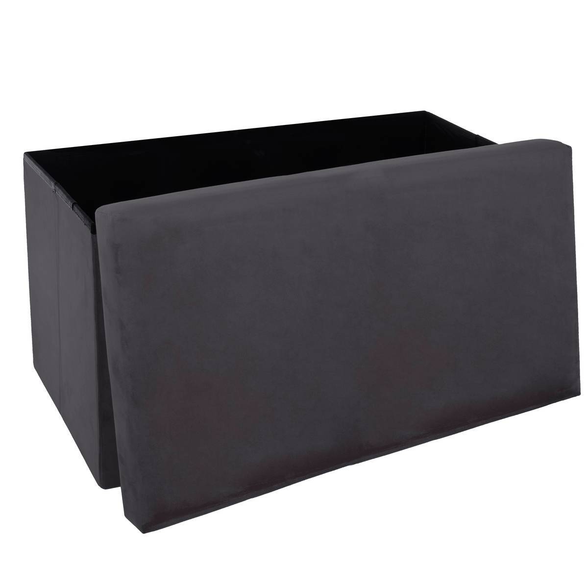 Atmosphera - Pouf pliant double "Tess" velours gris - Atmosphera Créateur d'intérieur - Image 4