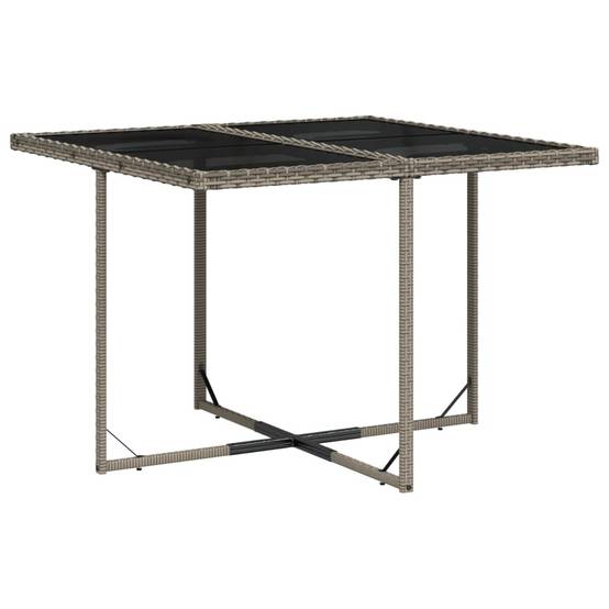 ComfortXL - Salon de jardin encastrable 7p Résine tressée Table verre trempé Gris – ComfortXL Outdoor Living - Image 4