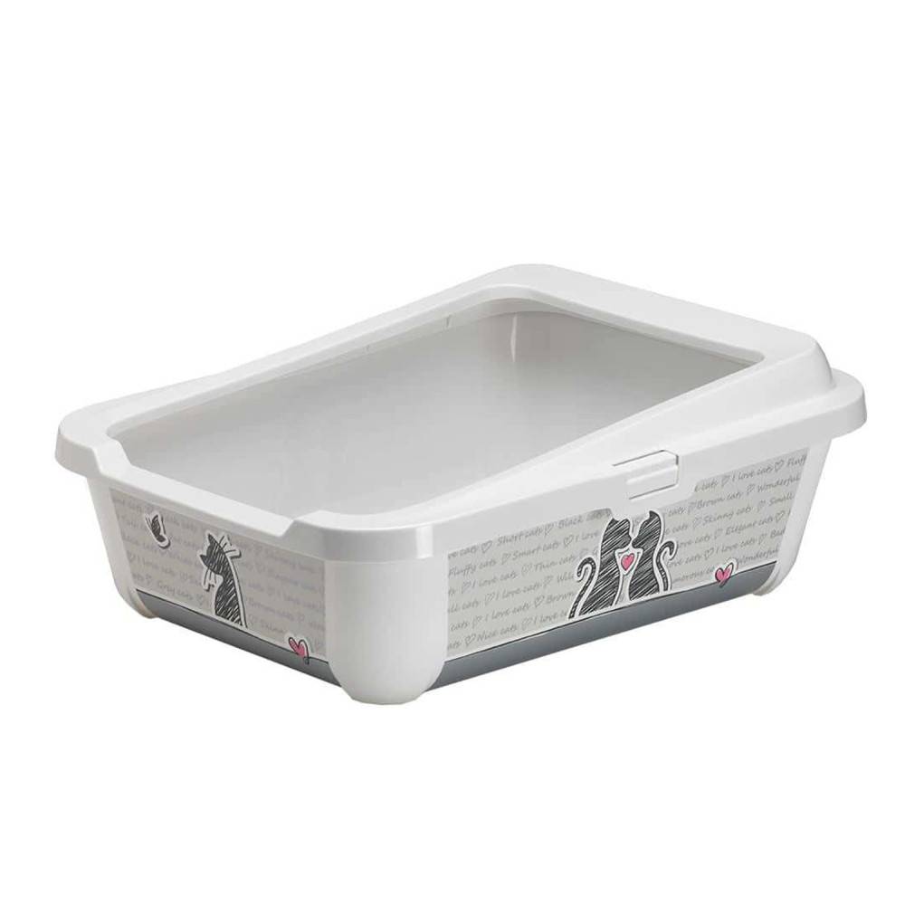 Bac a litière Hercules blanc  51 x 39 x h  19 cm pour chat - Imagen 2