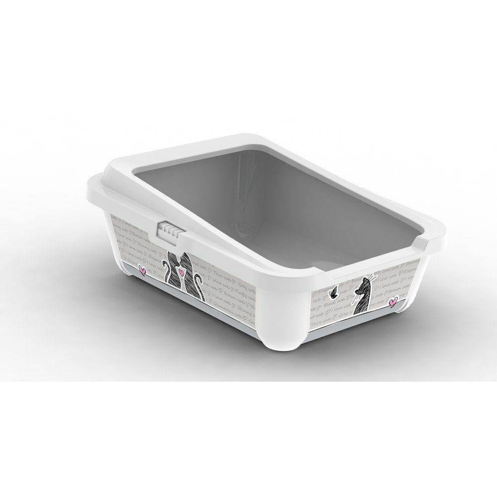 Bac a litière Hercules blanc  51 x 39 x h  19 cm pour chat - Imagen 4