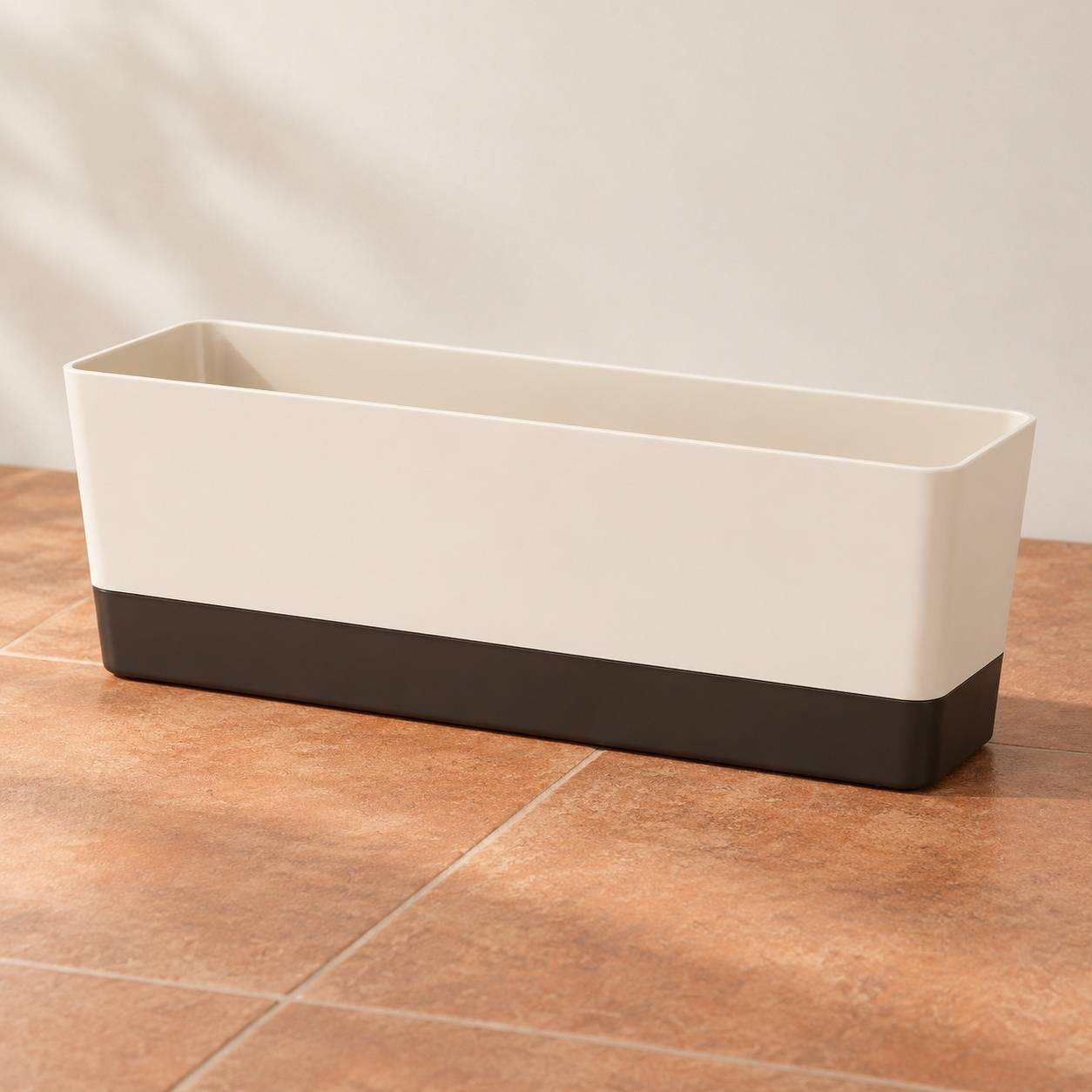 Lot de 3 Pots de Fleurs Rectangulaire Plastique Avec Plateau Drainage Etiquette Identification - Image 2
