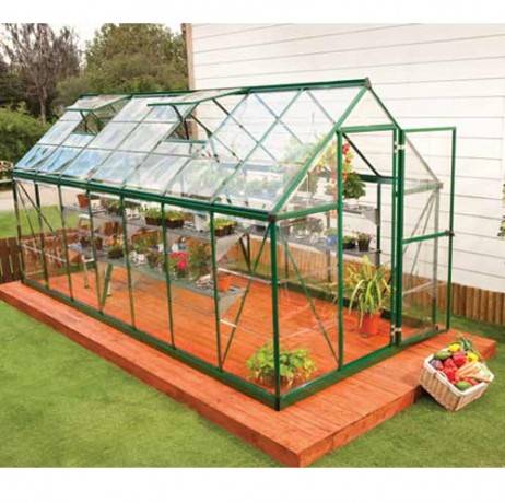 Canopia - Serre de jardin en polycarbonate Harmony 7,95 m², Couleur Argent, Ancrage au sol Oui - Imagen 1