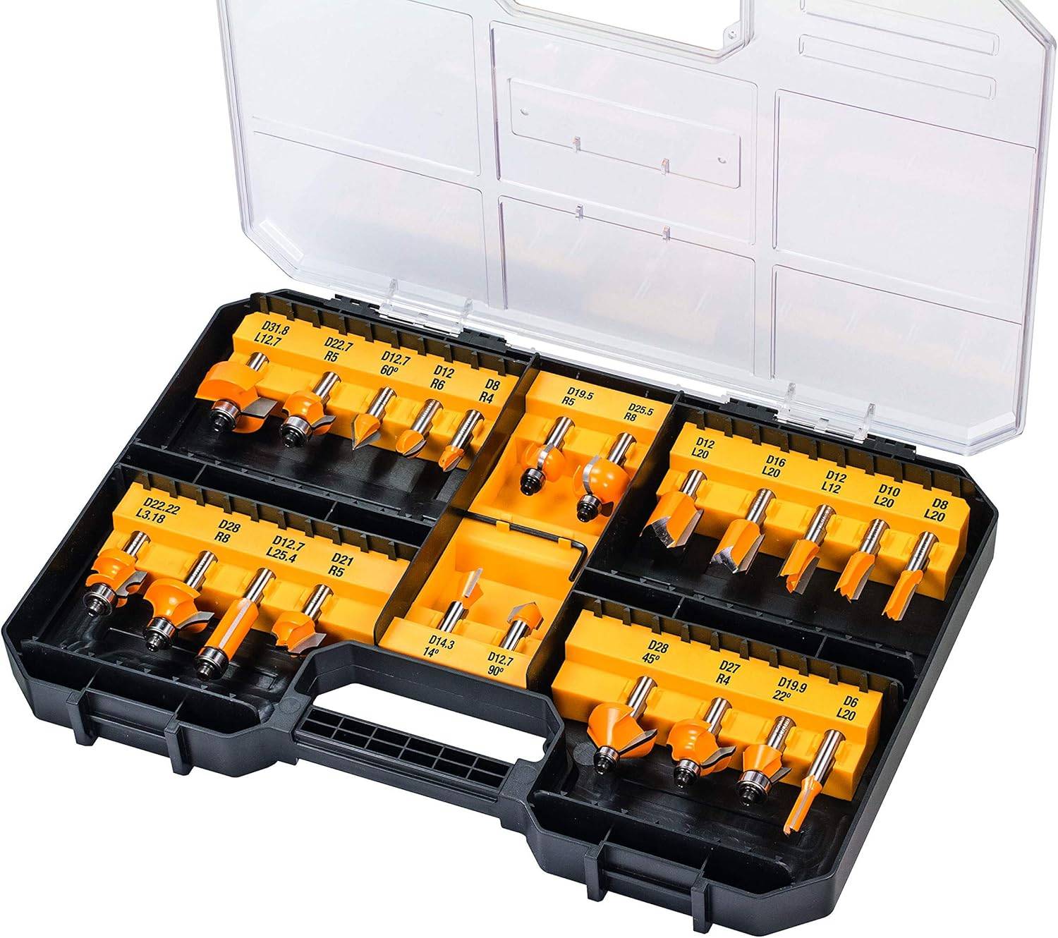 Dewalt - Coffret de 22 fraises de défonceuse - Ø 8 mm - DEWALT - DT90017-QZ - Imagen 1