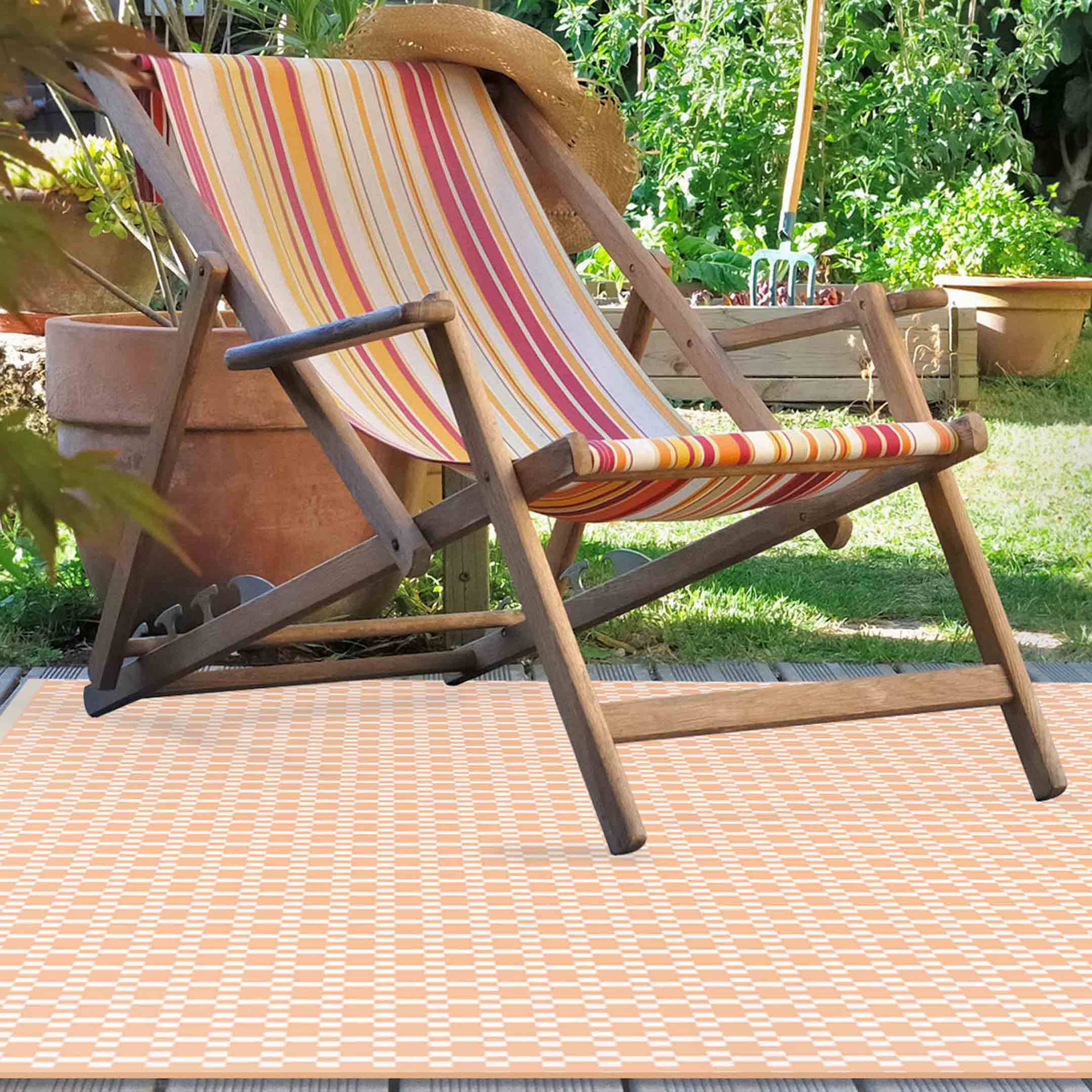 Oviala - Tapis d'extérieur en polypropylène recyclé rose 180 x 120 cm - Oviala - Imagen 5