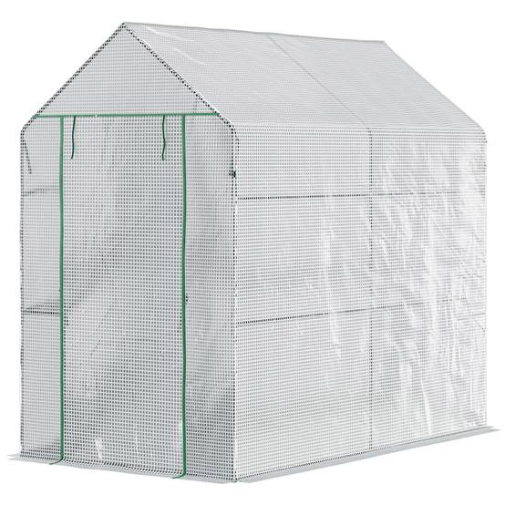 ComfortXL - Serre de jardin PE pour semis et plantations Rangement étagé 186x120cm Blanc - ComfortXL Outdoor Living - Image 2