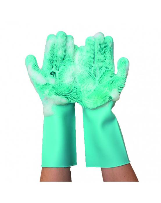 Autre - Gant de toilettage pour animaux en silicone | Vert | Adulte | Nettoie et brosse sans douleur- VENTEO - Image 1