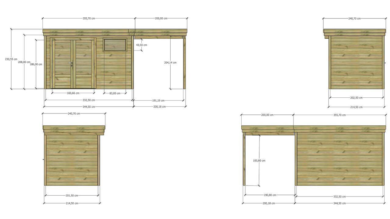 Sans Marque - ABRI DE JARDIN bois  autoclave 27mm - 5,44x2,14m / 12m2 - Bac acier - Abri Français - Imagen 4
