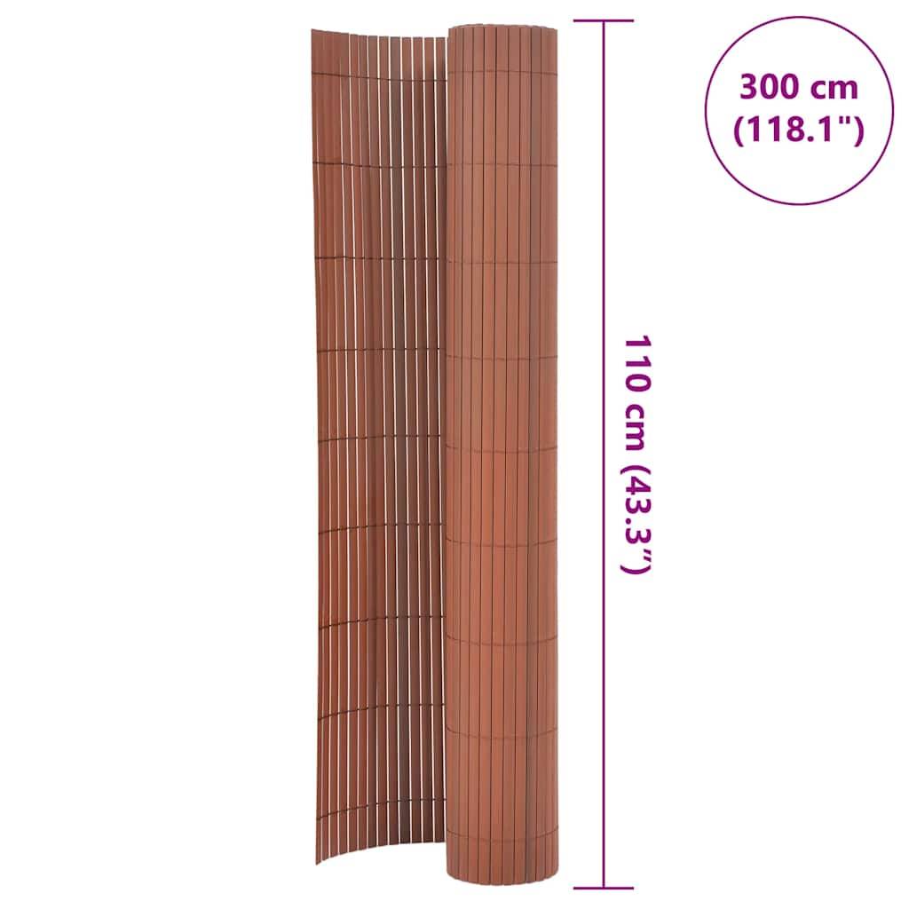 Clôture de jardin double face PVC marron 110 x 300 cm - PANGIVO - Image 6