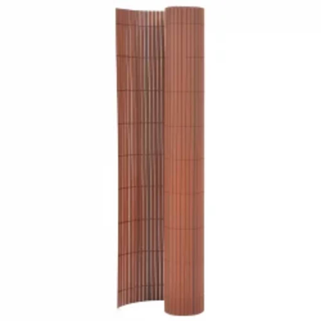 Clôture de jardin double face PVC marron 110 x 300 cm - PANGIVO - Image 1