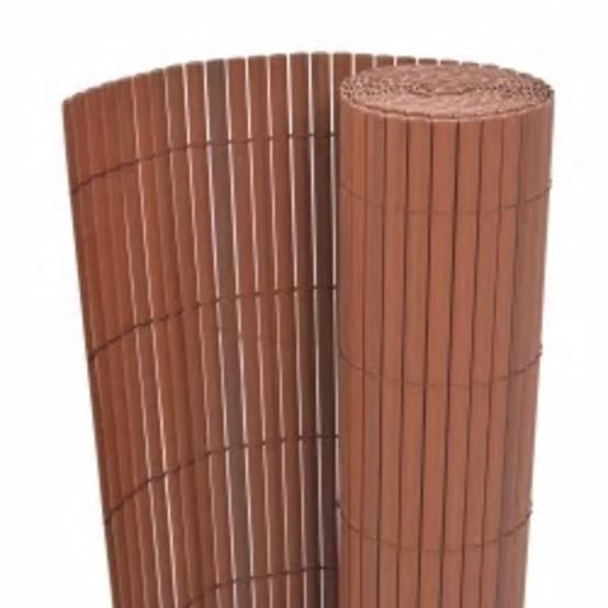 Clôture de jardin double face PVC marron 110 x 300 cm - PANGIVO - Image 2