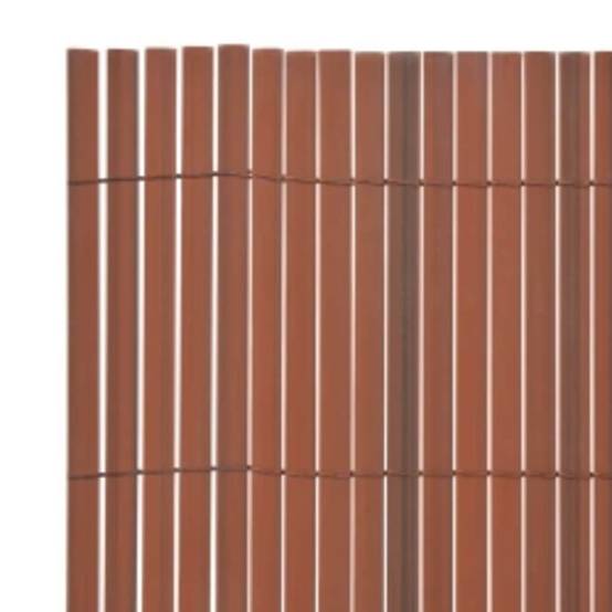 Clôture de jardin double face PVC marron 110 x 300 cm - PANGIVO - Image 5
