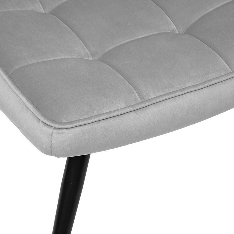 Atmosphera - Fauteuil et tabouret velours Ermine gris Atmosphera - Image 3