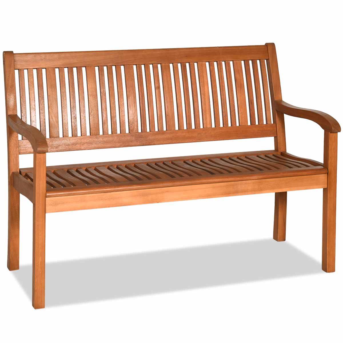 Helloshop26 - Banc de jardin en bois avec dossier et accoudoir large idéal pour balcon jardin bord de piscine 20_0004786 - Imagen 1