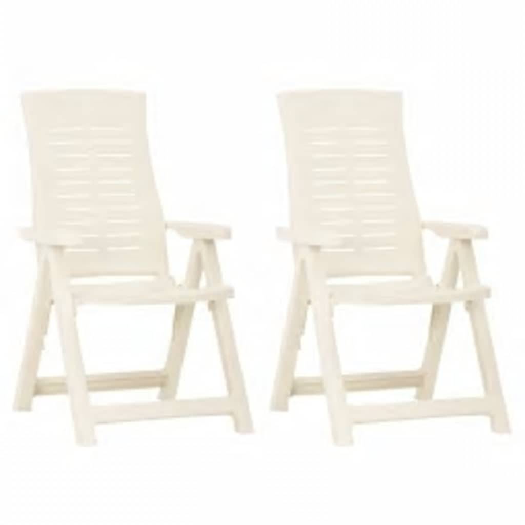 Vidaxl - Chaises pliantes inclinables, lot de 2, en plastique blanc vidaXL 315830