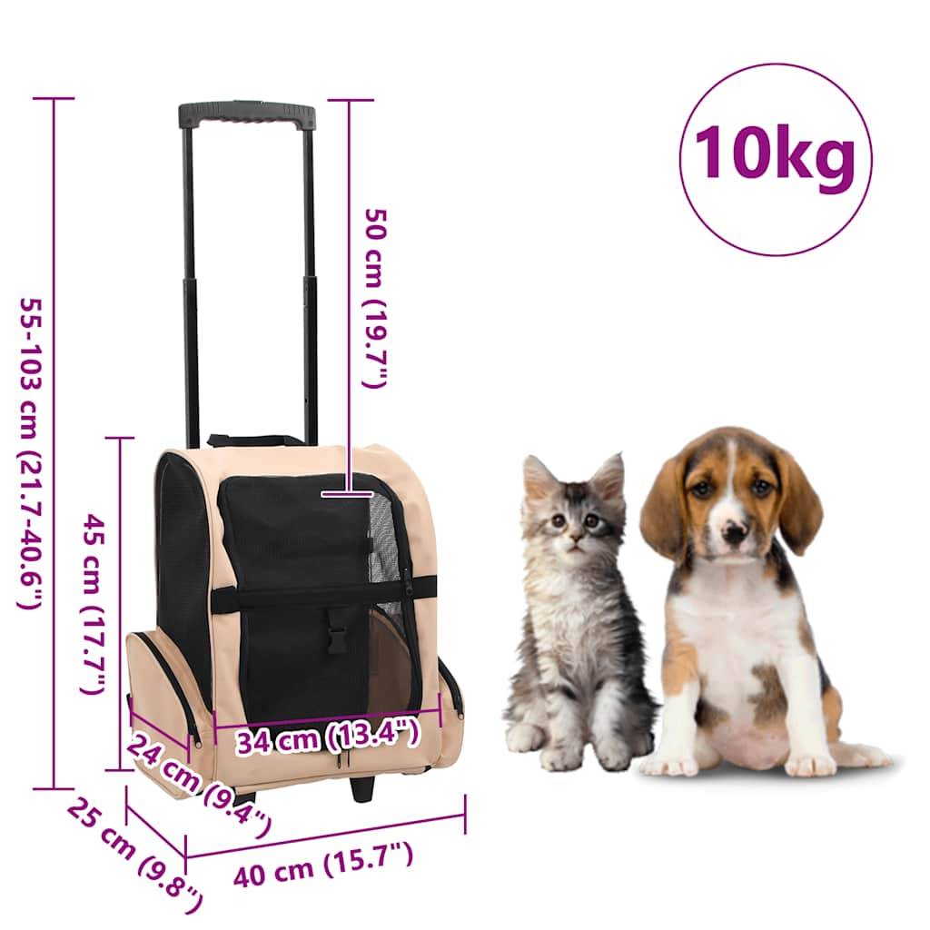 Vidaxl - Chariot polyvalent pliable pour animaux de compagnie sable vidaXL 170192 - Imagen 3